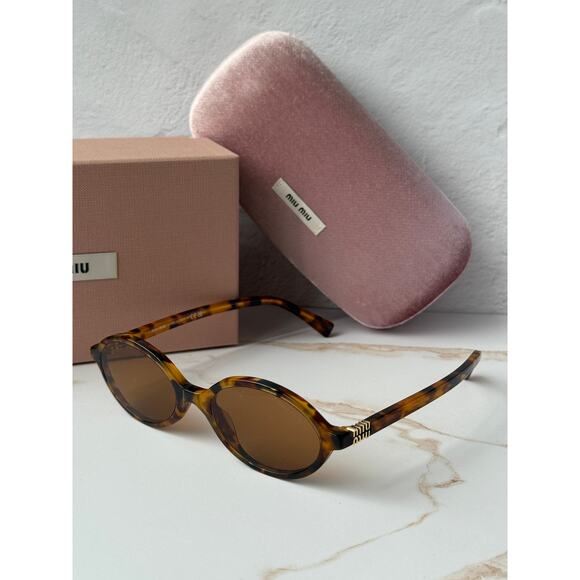 NEW Miu Miu MU04ZS Tortoise Havana Brown Sunglasses $518 main image 5